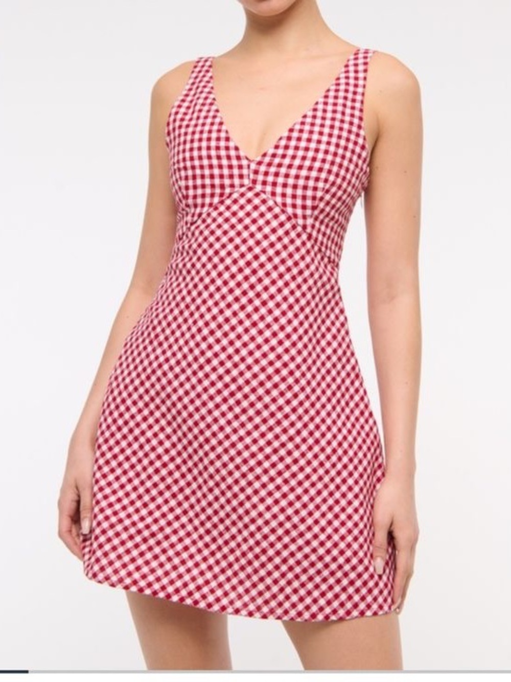 Women's V-Neck Linen-Blend Mini Dress